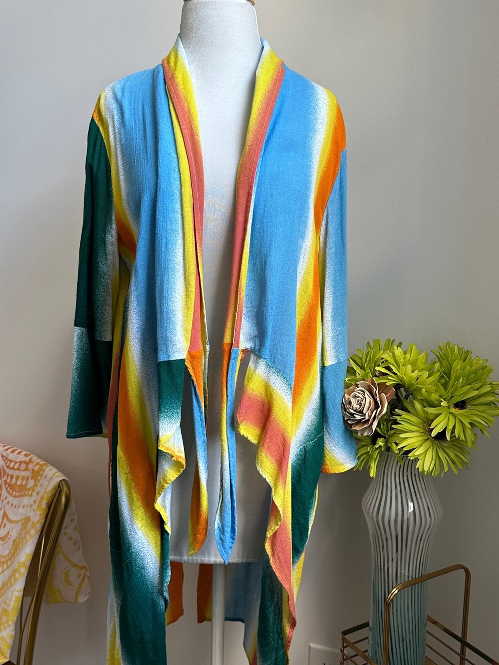 BCBGeneration Striped Lightweight Cardigan with front tie